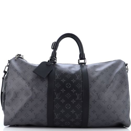 Keepall Bandouliere Bag Reverse Monogram Eclipse Canvas 50