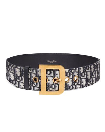 Christian Dior Women's Diorquake Dior Oblique Belt Dark Blue